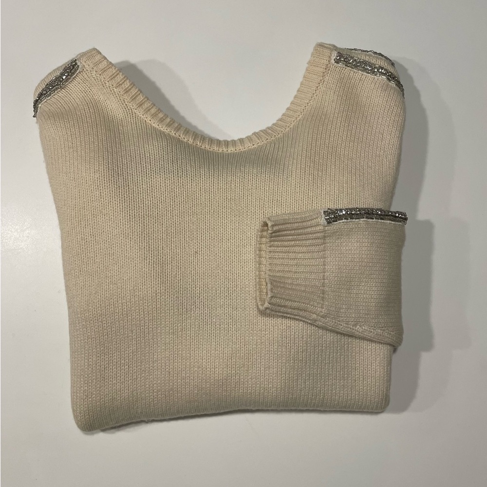 ba&sh Cream Sweater with Silver Details